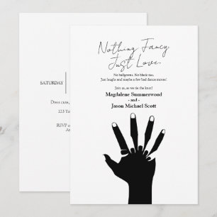 Couple Holding Hands Nothing Fancy Casual Wedding Invitation
