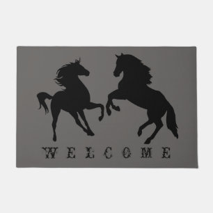 Couple Horse Doormat Welcome - Choose Colours