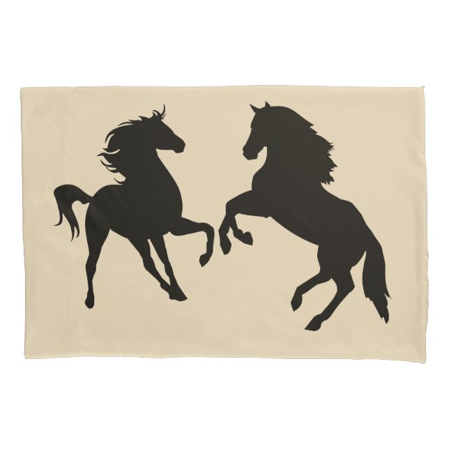 Couple Horse Pillow Case or Choose Colours (Front)