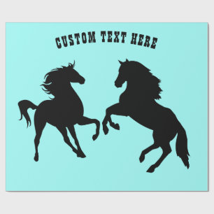 Couple Horse Wrapping Paper Custom Text and Colour