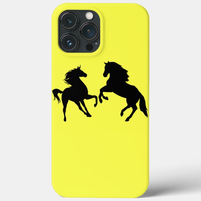 Couple Horses Choose Colours - Yellow Case-Mate iPhone Case (Back)