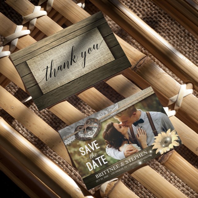 Couple Horseshoe Sunflower Wedding Save Date PHOTO Save The Date (Creator Uploaded)