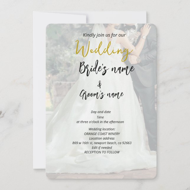  couple hug outdoor wedding dress style save the date (Front)