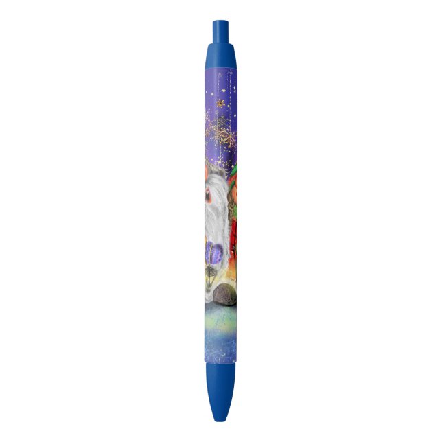Couple Hugged Gnomes Singing Happy Christmas Song  Blue Ink Pen (Front Vertical)