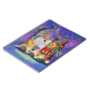 Couple Hugged Gnomes Singing Happy Christmas Song Notebook