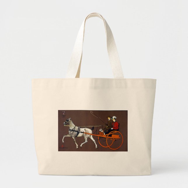 Couple in a Breaking Cart Large Tote Bag (Front)