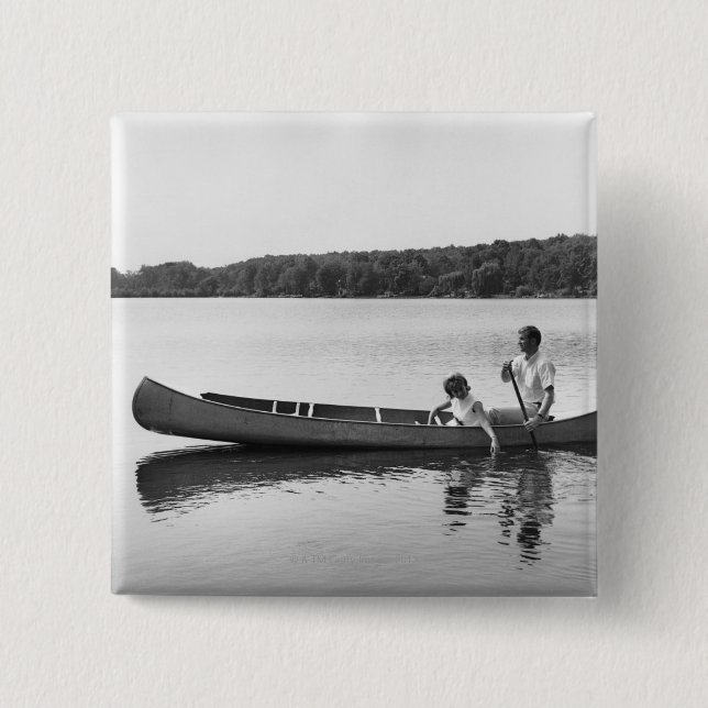 Couple in a Canoe 15 Cm Square Badge (Front)