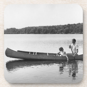 Couple in a Canoe Coaster