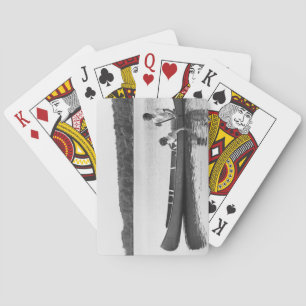 Couple in a Canoe Playing Cards