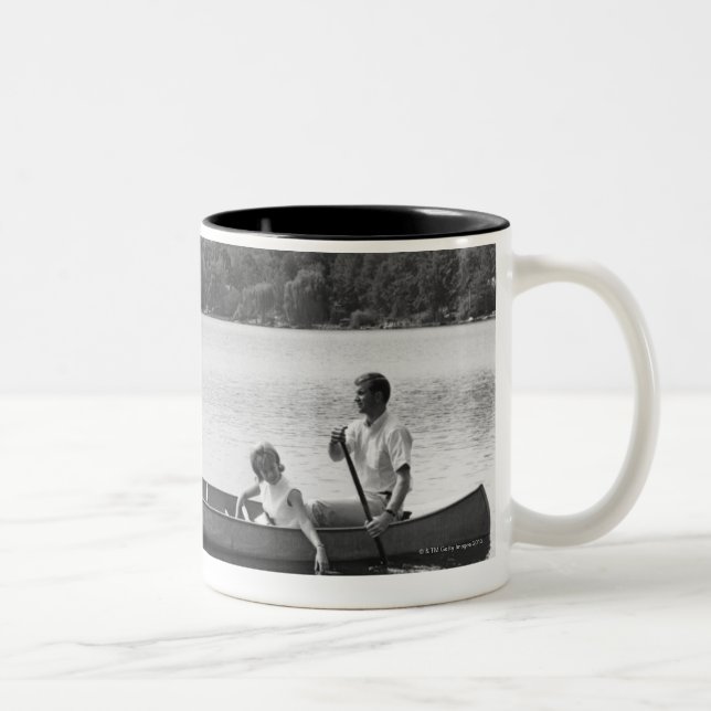 Couple in a Canoe Two-Tone Coffee Mug (Right)