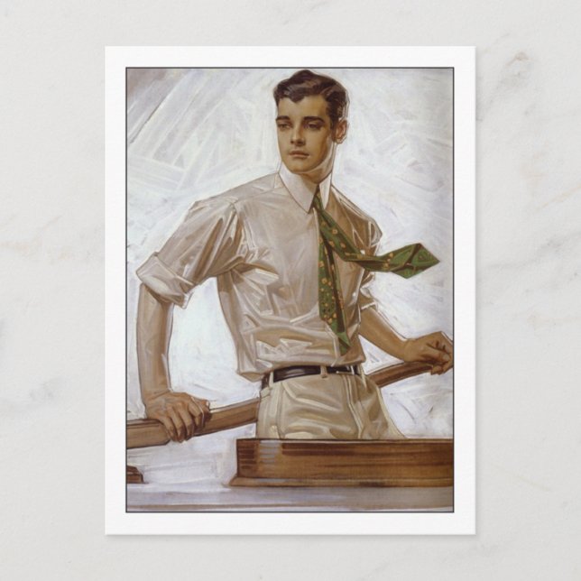 Couple in Boat by Joseph Leyendecker Postcard (Front)