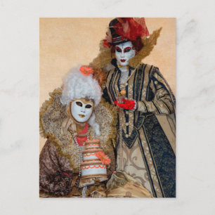 Couple in Carnival Costume, Venice Postcard