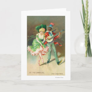 Couple in Costume Doing the Cake-Walk Card