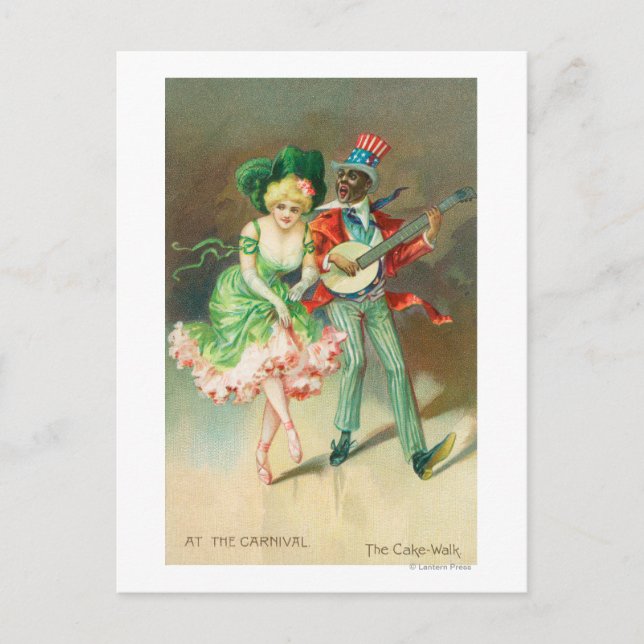 Couple in Costume Doing the Cake-Walk Postcard (Front)