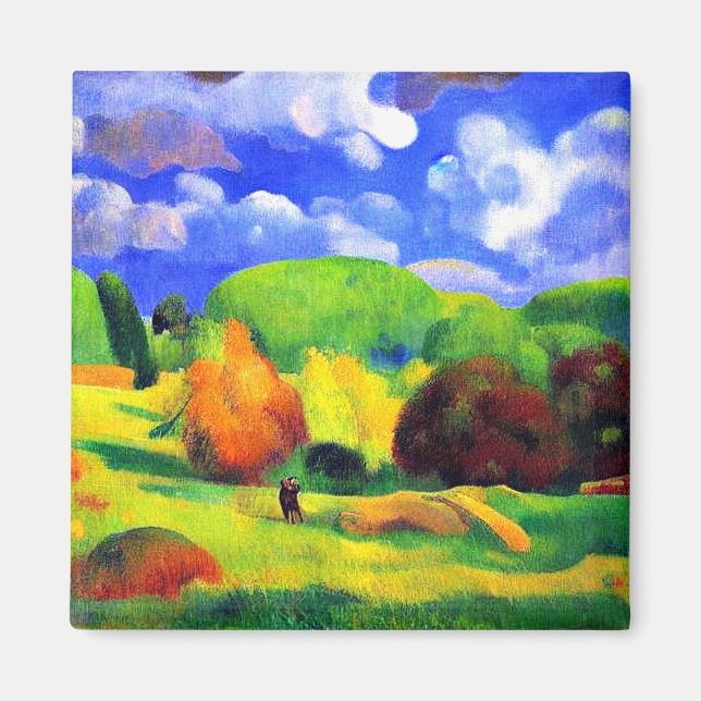 Couple in grassy meadow magnet (Front)