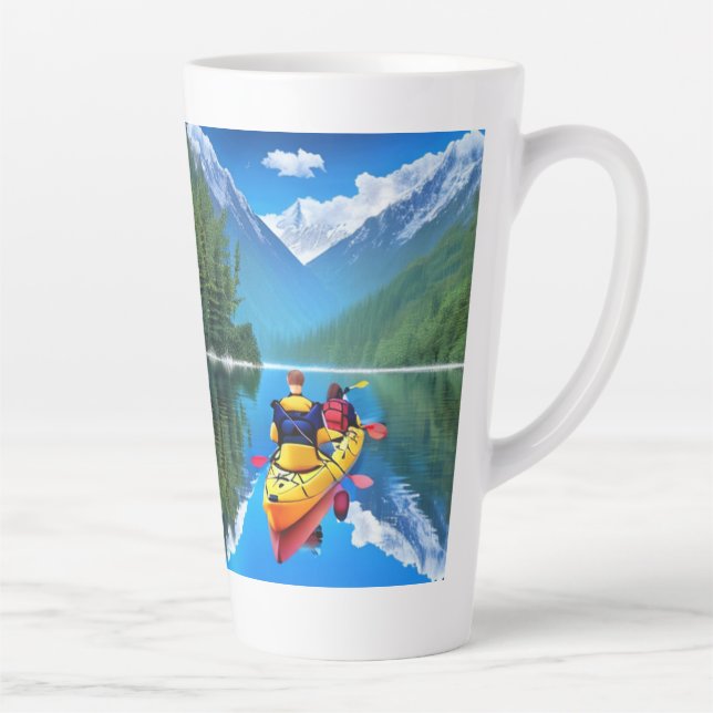 Couple in Kayak | Kayaking Themed Latte Mug (Right)