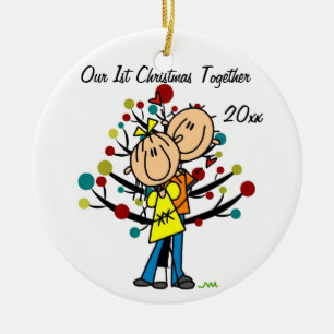 Couple in Love 1st Christmas Personalised Ornament