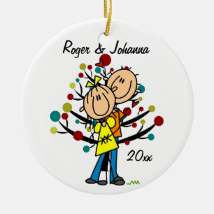 Couple in Love 1st Christmas Personalised Ornament