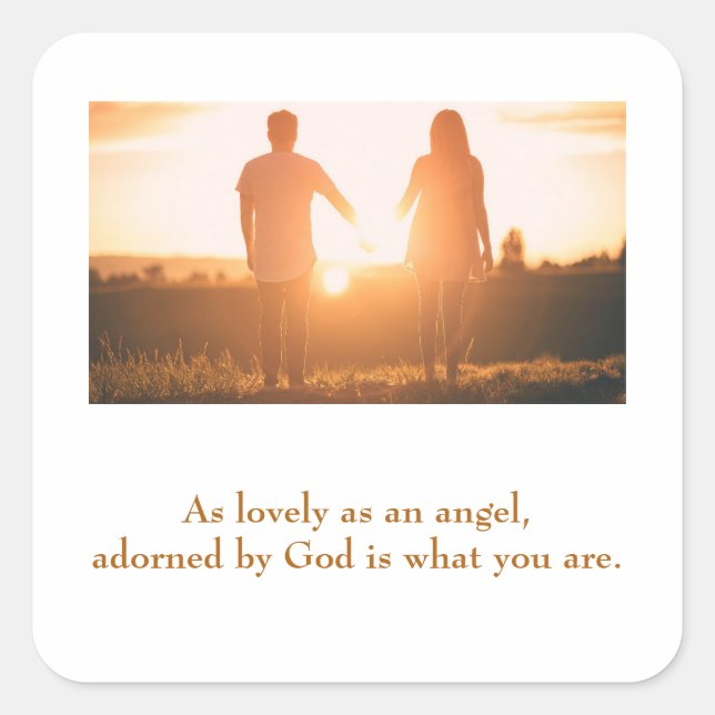 Couple in Love beautiful quote Square Sticker (Front)