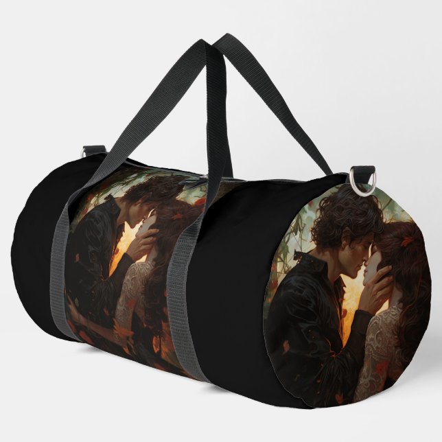Couple In Love Fairytale Large Duffel Bag (Left Corner)