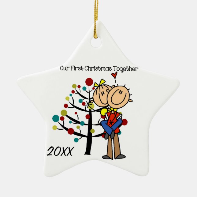 Couple in Love First Christmas Together Ornament (Front)