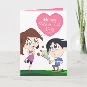 Couple in Love - Pink Valentine's Day Photo Card