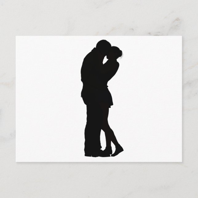 Couple in Love Silhouette embracing hug intimacy Postcard (Front)