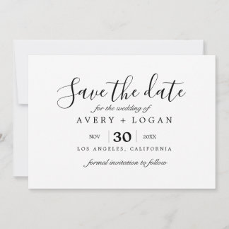 couple in vintage car watercolor save the date invitation