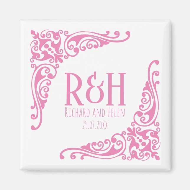 Couple Initials Magnet (Front)