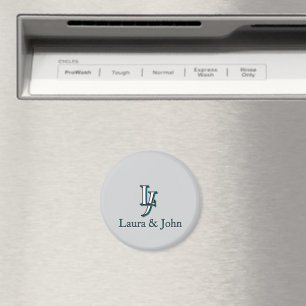 Couple Initials & Names Love Magnet