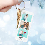 Couple Keepsake Custom Photo Booth Strip Key Ring<br><div class="desc">Custom keychain designed as a photo booth strip and personalised with 3 photos of the couple. A great keepsake for an anniversary or Valentine's day. To change the background colour or the text,  please click on the button to edit it further.</div>