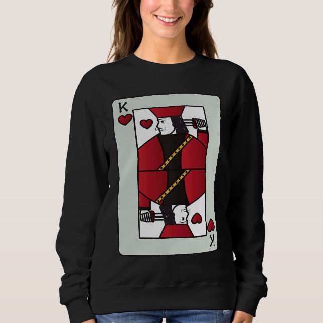Couple King of Heart Card Valentines  Pair Sweatshirt (Front)