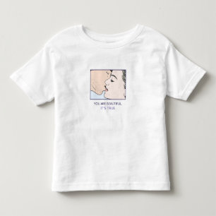 Couple Kiss Drawing Love Quote Art Print Toddler T-Shirt