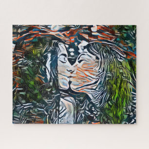 Couple Kissing   Colourful Abstract Jigsaw Puzzle