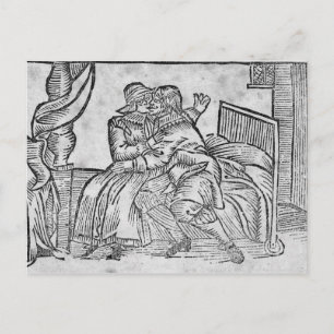 Couple Kissing, illustration 'Roxburghe Ballads' Postcard
