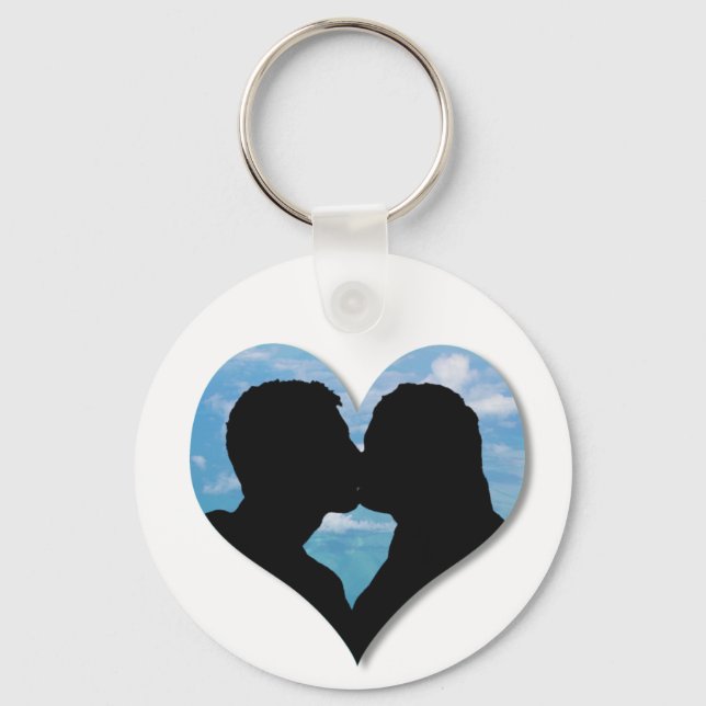 Couple Kissing Silhouette keychain (Front)
