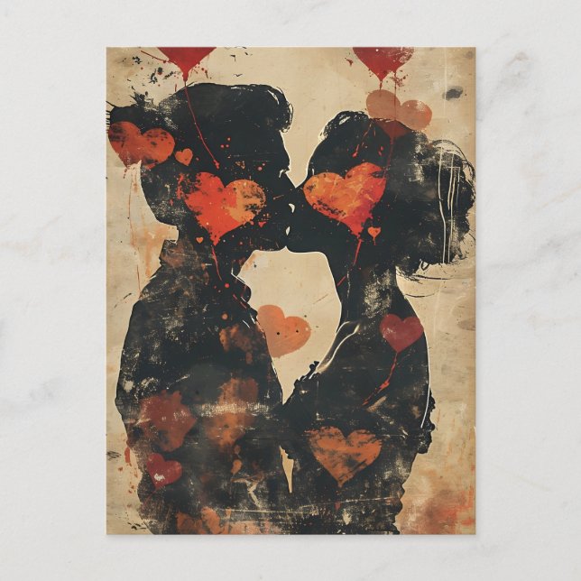 Couple kissing Valentine's Day  Postcard (Front)