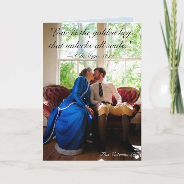 Couple kissing, Victorian quote Card (Front)