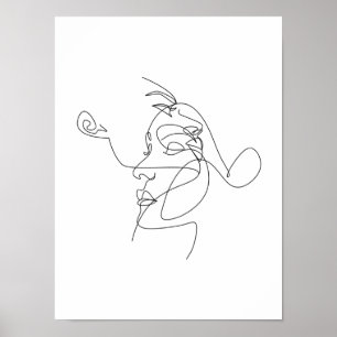 Couple Line Art Minimalist Poster