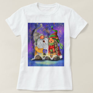 Couple Little Gnomes Sings A Happy Christmas Song T-Shirt