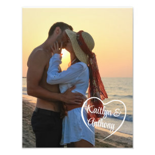 Couple Love Heart Photo Personalised Print