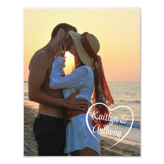 Couple Love Heart Photo Personalised Print (Front)