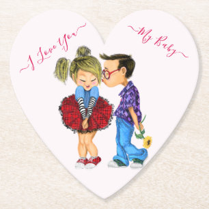 Couple Love Paper Coaster - I Love You