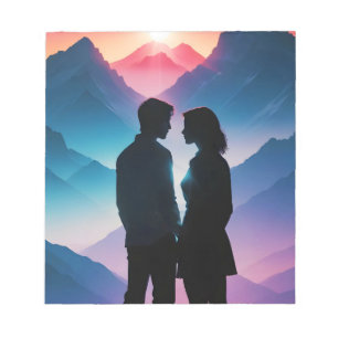 Couple Love Romantic Sunset Silhouette Beautiful  Notepad