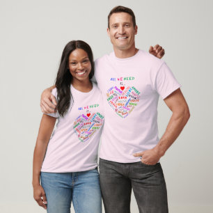 Couple Love Text T-Shirt Multicolor Multilanguage