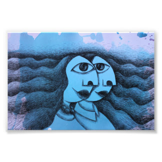 Couple, man and woman in profile photo print