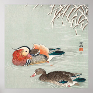 Couple Mandarin Duck Design Birthday Gift Poster