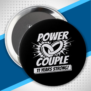 Couple Married 11 Years - 11th Wedding Anniversary 10 Cm Round Badge