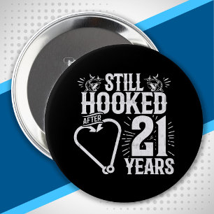 Couple Married 21 Years - 21st Wedding Anniversary 10 Cm Round Badge