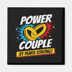 Couple Married 21 Years - 21st Wedding Anniversary Magnet